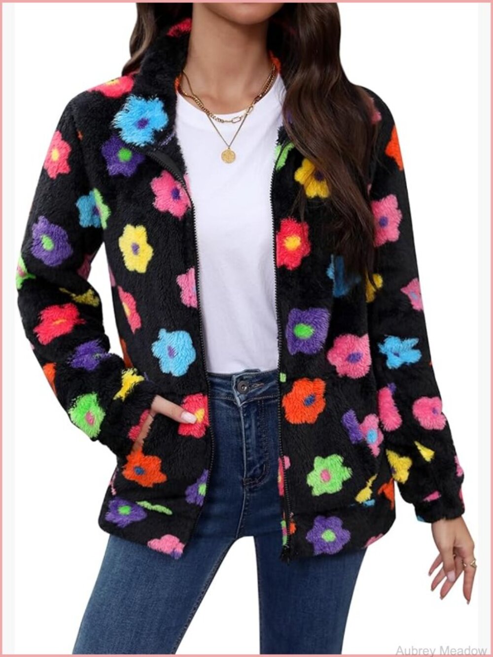 Soft Fleece Full Zip Jacket with Pockets Warm Winter Coat